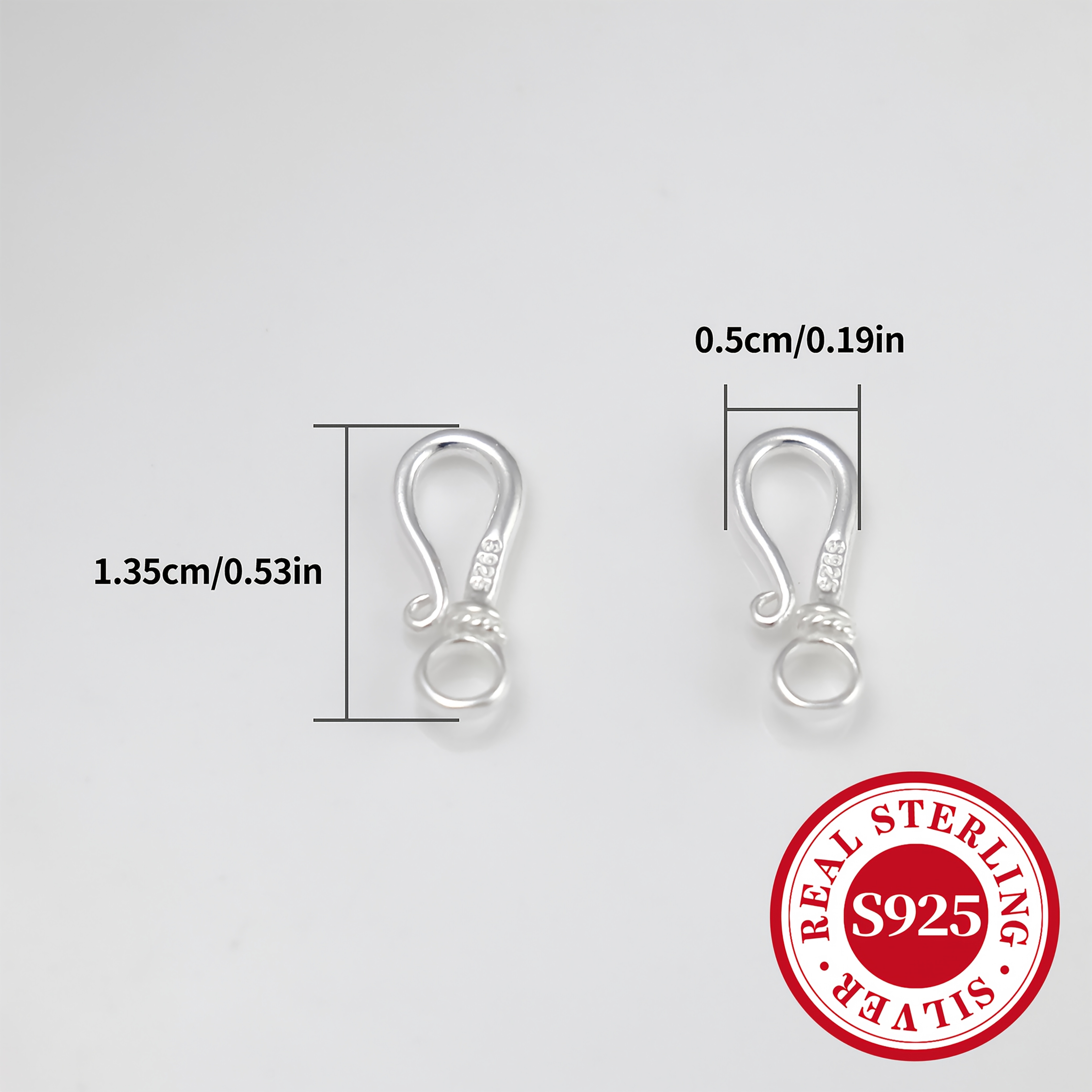 10pcs S925 Sterling Silver Question Mark Clasp Connectors